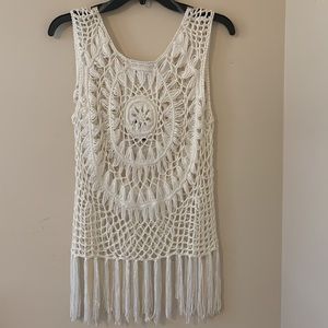 White Crochet Sleeveless Shirt BNWT